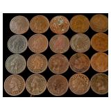 A Lot of 20 US Indian Head Cents