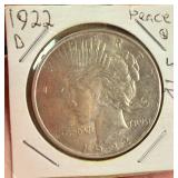 US 1922-D Peace Silver Dollar