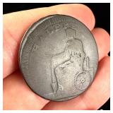 UK Copper-Alloy Halfpenny Off-Center Strike Error Coin