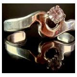 Taxco Mexican Sterling Silver Sculptural Solitaire Cuff Bracelet