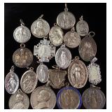 A Collection of 20 Vintage Catholic Devotional Medals and Pendants