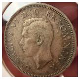 1942 UK George VI Silver One Shilling Coin