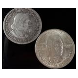 A Pair of US Silver Commemorative Half Dollars, 1893 and 1946