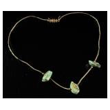Vintage Liquid Silver and Turquoise Nugget Station Necklace