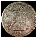 US 1874-S Silver Trade Dollar