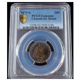 US 1875-S Twenty-Cent Piece PCGS AU Detail