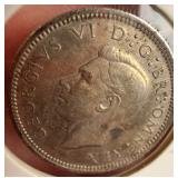 UK 1943 George VI Silver Sixpence