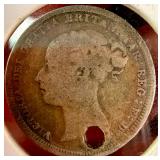 UK 1887 Queen Victoria Silver Sixpence