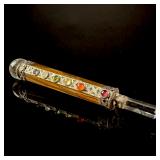 Tiger's Eye and Clear Quartz Chakra Healing Wand with Silver-Tone Metal Accents