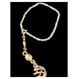 Italian Sterling Silver Lariat Necklace with Spiral Cage Pendant