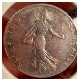 FR 1918 Silver 50 Centimes Coin