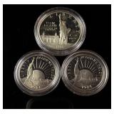 Three US 1986-S Statue of Liberty Centennial Commemorative Proof Coins