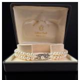 Maruwa Pearl Co. Japanese Double Strand Cultured Pearl Bracelet in Silver
