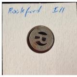 US Rockford, IL Transportation Token, White Metal
