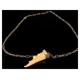 Sterling Silver Victorian Crab Claw Pendant Necklace
