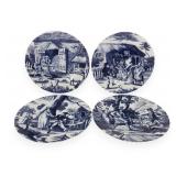 A Set of Four Andrea by Sadek Country Courtship Porcelain Plates