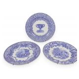 Three Spode Blue Room Collection Blue and White Earthenware Plates