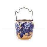 S. Fielding and Co. Devon Ware Gilded Earthenware Biscuit Barrel