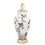Chelsea House Chinoiserie Porcelain Hexagonal Baluster Jar and Lid