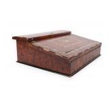 Victorian Inlaid Burl Wood Portable Writing Slope