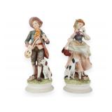 A Pair of Lefton China Hand-Painted Bisque Porcelain Pastoral Figurines KW5155