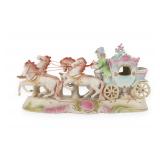 Paulux Hand Painted Porcelain Coach and Four Horse Figurine
