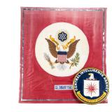 US Embassy Flag Mount & CIA Wood Seal