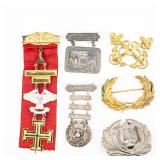 Mason Pins, USMC Shooting, Hat Insignia