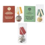 3 Soviet Medals, 2 with documents Named