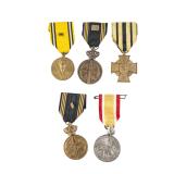 Assorted Medals- 4 Belgian, 1 Thai