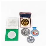5 Table Medals-Yugo, Czech, USSR, 2 in boxes