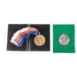 2 Czechoslovakian Table Medals & Badge Pin Book