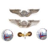 USAF & Airline Sterling Insignia Lot (5)