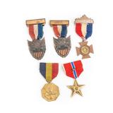 Medals 2 WWI, Bronze Star, Navy Marine, German Am