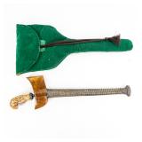 Indonesian Kris Dagger, Scabbard & Bag