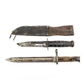 Mauser Bayonet & US Marine KABAR Knife w/Sheath