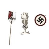 3 Pins: 1 Nazi Party, 1 RKB, 1 DAK Fantasy