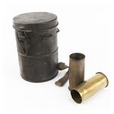 WWI German Gas Mask Canister & Trench Art