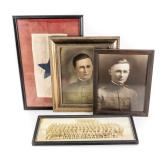WWI Soldier Portraits & Service Flag Lot