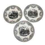 Trio of 19th C. Napoleon Keramis Pottery Plates