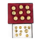 US Military -Army, Vols, Navy Brass Buttons (19)