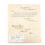 1865 Gideon Welles Navy Dept. Letter and Cut Sig