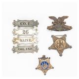 Civil War Maine 26th Vol Inf. GAR Medals
