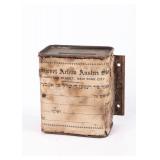 A RARE CHARITY CONTAINER. American, c. 1940. Collecting funds for Congregation Shevet Achim Anshei