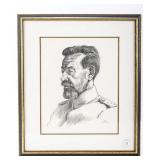 HERMANN STRUCK. Richard Dehmel in a German officer's uniform. Lithograph: Ink on paper. Dated Kowno,