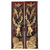 A MAGNIFICENT PAIR OF HAND CARVED TORAH ARK DOORS
