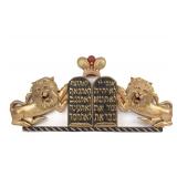 A PAIR OF WOODEN TORAH ARK LIONS. American, early 20th century.