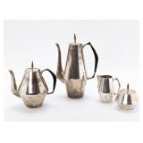 A STERLING SILVER TEA SET REED AND BARTON 'DIAMOND'