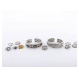A GROUP OF DESIGNER STERLING SILVER JEWELRY JUDITH RIPKA AND OTHERS