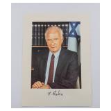 AN AUTOGRAPHED PHOTO OF YITZCHAK RABIN. Israel, c. 1990.